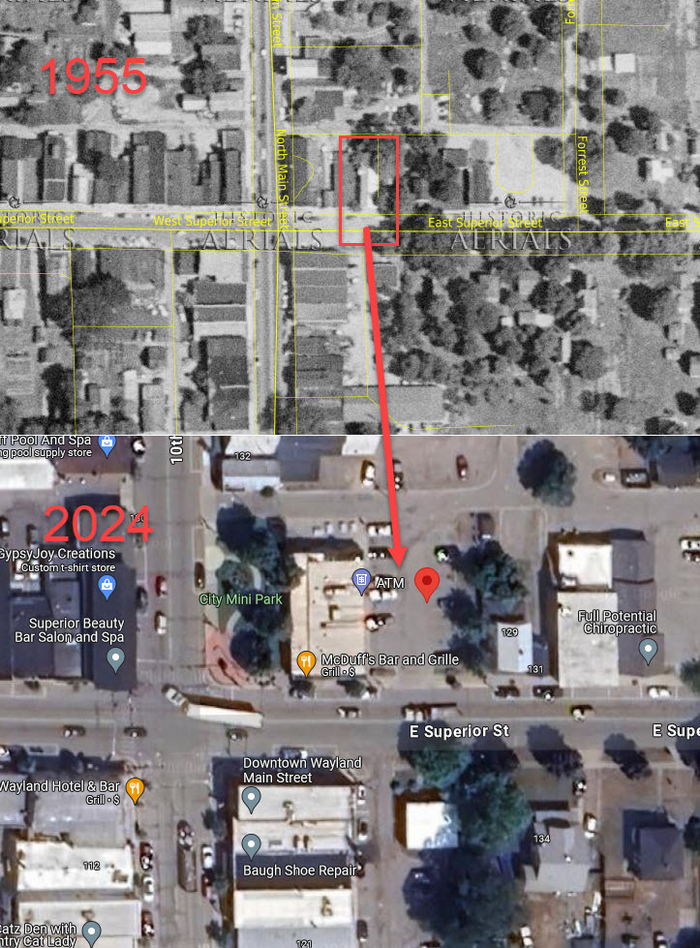 Wayland Theatre (Regent Theatre) - Aerial Comparison